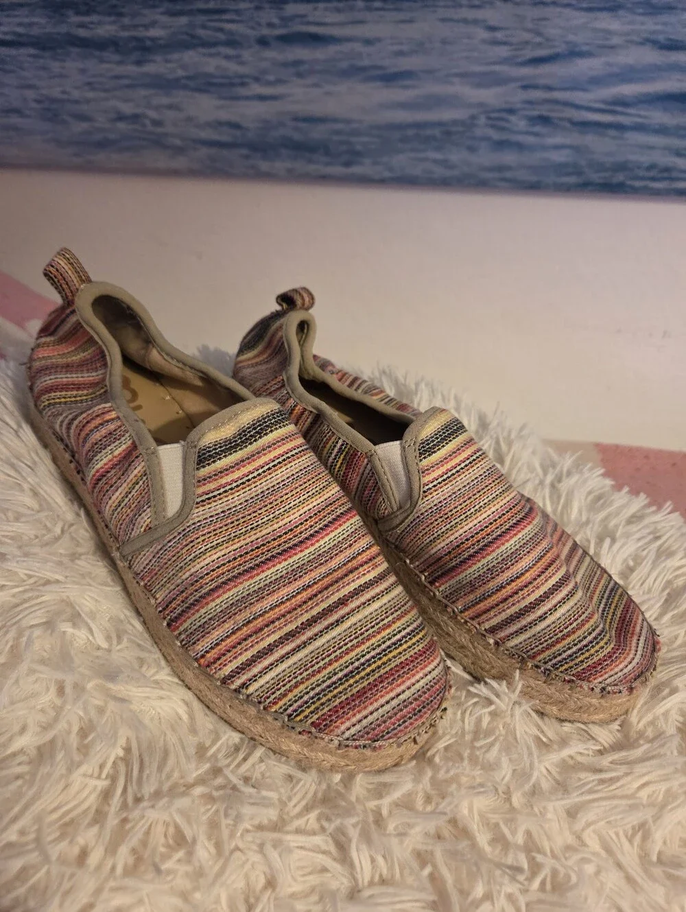 Sam Edelman Women's Multicolor Stripe Espadrilles Slip-Ons